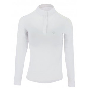Polo de concours EQUITHÈME Pekin manches longues - Femme
