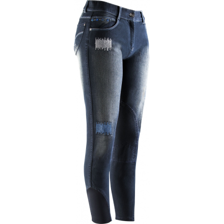 Pantalon Femme Jean Fleur EQUI-TH/ÈME Culotte Equitation