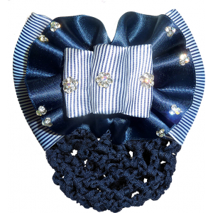 Striped hairclip with hairnet
