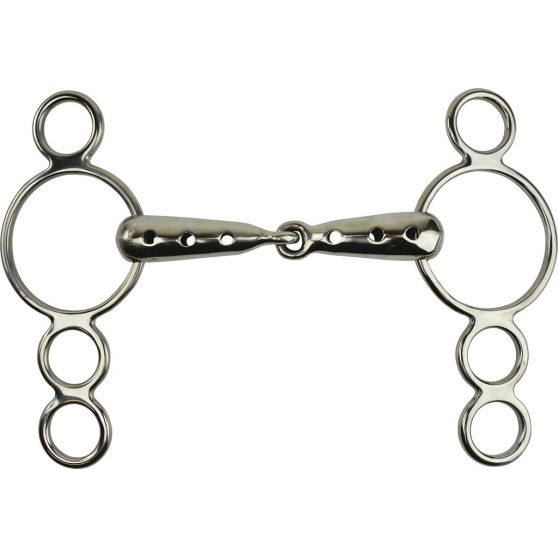 Feeling Continental gag bit 4-ring cheeks hollow with holes