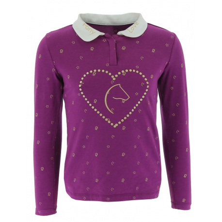 Polo Equi-Kids PonyLove à strass - Enfant Polo Equi-Kids PonyLove à strass - Enfant