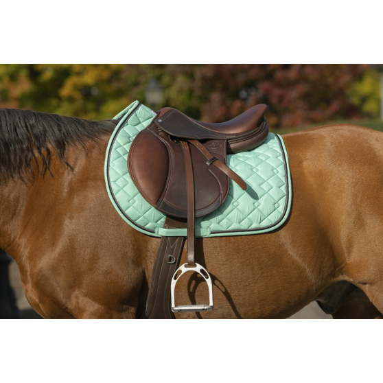 NEW GP SADDLE PAD HORSE GREEN /YELLOW TRIM WITH /WITHOUT BANDAGES IN 3 SIZE