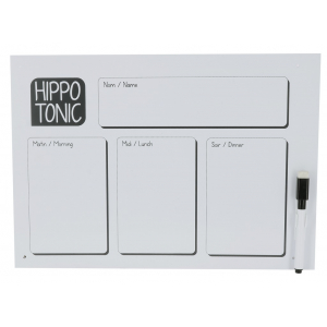 Hippo-Tonic Abwaschbares Fütterungsschild mit Marker