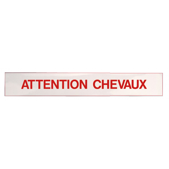 Panneau autocollant "Attention Chevaux"