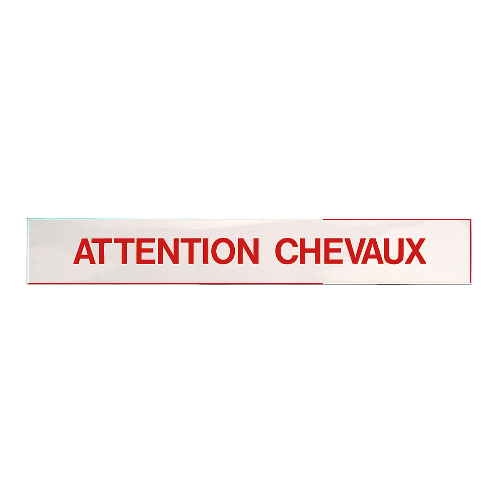 Selbstklebende Schild „Attention chevaux“