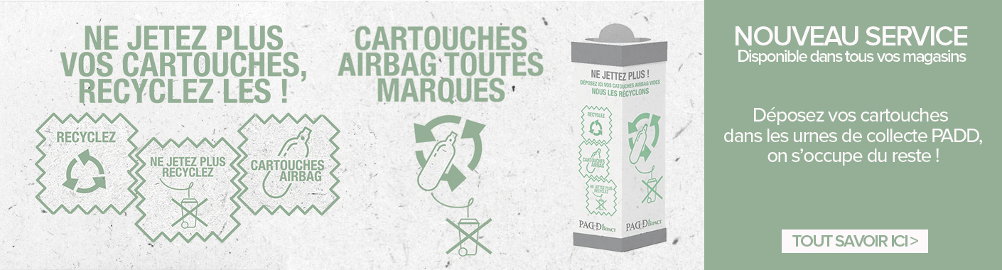 Nouveau service chez PADD : urnes de recyclage des cartouches d'airbag